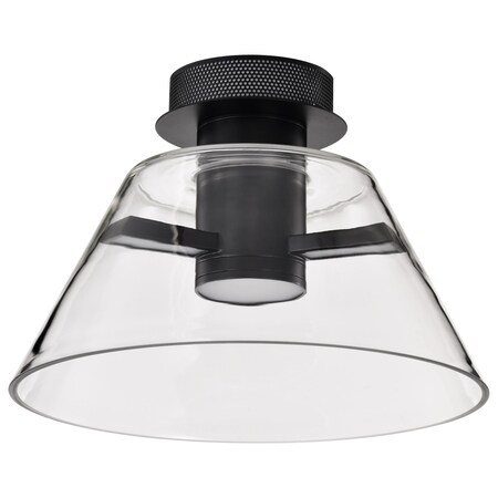 Nuvo Edmond, 14 Inch LED Semi Flush, Matte Black with Clear Glass 62/2063